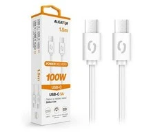 Aligatorius Duomenų kabelis POWER 5A USB-C - USB-C 1,5 m baltas