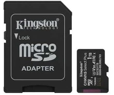Atminties kortelė „Kingston Technology 1TB Micro SDXC Canvas Select Plus Gen3 150MB/s A1“ kortelė + adapteris
