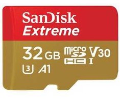 Atminties kortelė Tab SanDisk Ekstremalus mikroSDXC 32 GB klasė 10 UHLS- / U3 A2 V30 (SDSQXAF- 032G- GN6GN)