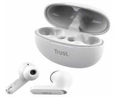 Trust Yavi - Belaidės ausinės į ausis įkišamos Bluetooth TWS su etui ładującym &amp; ENC (Baltas)