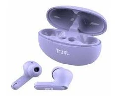 Trust Yavi – belaidės „Bluetooth TWS“ ausinės su įkrovimo dėklu ir ENC (violetinė)