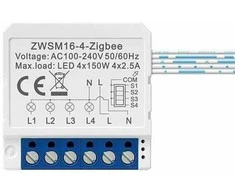 Išmanusis jungiklio modulis ZigBee Avatto ZWSM16-W4 TUYA