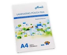 Aveli laminavimo folija 100vnt A4, 200mic (2x100), blizgi