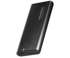 AXAGON EEM2-SB2, USB-C 10Gbps – M.2 NVMe &amp; SATA SSD metalinė RAW dėžutė, be varžtų, juoda