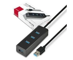 AXAGON HUE-S2BL, 4x USB 5Gbps Įkrovimo šakotuvas, mikro USB maitinimo jungtis, USB-A laidas 120cm