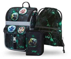 Baagl mokyklinė kuprinė rinkinyje, ergonomiškas, 18 l, poliesteris, Zippy Set 3