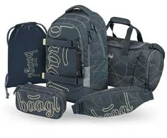 Baagl mokyklinės kuprinės rinkinys Skate Max, ergonomiška 30 l, 5 dalių, Fala