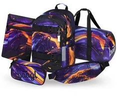Baagl mokyklinės kuprinės rinkinys vaikams, 5 dalių, 25 l, ergonomiškas, Vibe, A-36474
