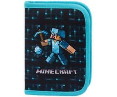BAAGL Mokyklinis pieštukų dėklas, vieno aukšto, Minecraft, mėlynas, kirvis
