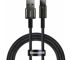 Baseus volframo auksinis kabelis USB prie USB-C, 100 W, 2 m (juodas)