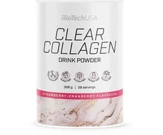 Hidrolizuoto kolageno gėrimo milteliai BioTechUSA Clear Collagen 308 g, braškių ir spanguolių skonio