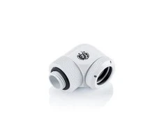 Bitspower Adapteris 90 Degree G1/4 Inch Female Thread to 14mm OD Hard Tube – Rotatable, Baltas