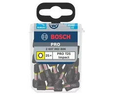 Bosch Suktuvo antgaliai T25 25 vnt./ Impact, L=25mm