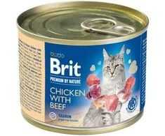BRIT Premium by Nature vištiena with jautiena - wet cat food - 200g