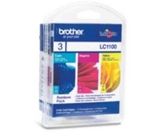 Brother LC1100RBWBP, žydra, purpurinė, geltona, pigmentiniai rašalai, 3 vnt., 325 puslapiai, rinkinys