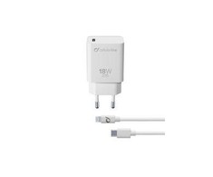 Cellular Line Įkroviklis jungiama į tinklą Cellularline su portem USB-C 18 W do szybszego ładowania modeli iPhone 8 lub nowszych su portem USB-C do Lightning