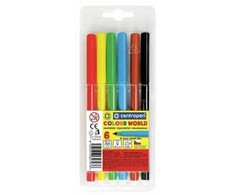 Centropen, komplektas przyborów do malowania 7550, color, 6szt, 1mm, cylindryczna końcówka odporna na nacisk
