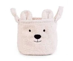 CHILDHOME DAIKTŲ IR ŽAISLŲ LAIKYMO KREPŠYS 25X20X20 CM, TEDDY OFF Baltas