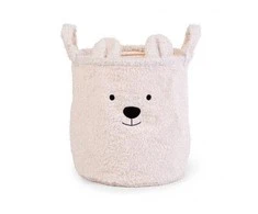 CHILDHOME DAIKTŲ IR ŽAISLŲ LAIKYMO KREPŠYS 30X30X30 CM, TEDDY OFF Baltas