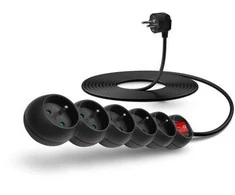 Connect It Prijunkite IT ilgintuvą 230 V, 5 lizdai, 5m, su jungikliu (juodas)