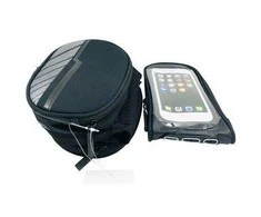 TelForceone Atsparus vandeniui bicycle frame bag with a removable phone dėklas, skirtas juodos spalvos