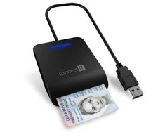 CONNECT IT USB eID ir lustinių kortelių skaitytuvas, juodas