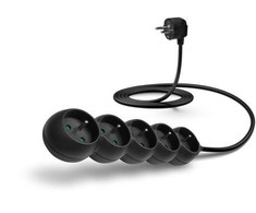 CONNECT IT ilgintuvas 230 V, 5 lizdai, 2 m, be jungiklio (juodas)