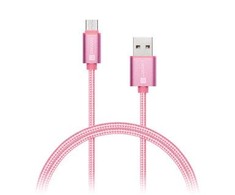 Connect It Prijunkite IT Wirez Premium Metallic USB-C, USB-C duomenų kabelis, rose auksinis, 1 m