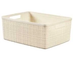 Daiktadėžė CURVER JUTE, 12 l, kreminė, 36×28×15 cm