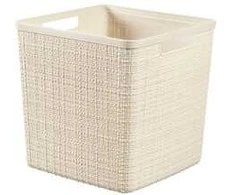 Daiktadėžė CURVER JUTE, 17 l, kreminė, 28×28×27 cm