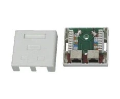 DATACOM Data socket STP CAT5E 2xRJ45 baltas