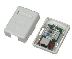 DATACOM Data socket STP CAT5E 1xRJ45 baltas