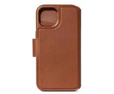 Dėklas Decoded odinė nuimama piniginė, rudos spalvos - iPhone 15 Plus