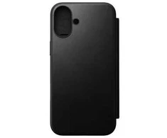 Dėklas Nomad Modern Leather Folio, juodas - iPhone 16 Plus