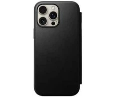 Dėklas Nomad Leather Folio, juodas - iPhone 16 Pro Max