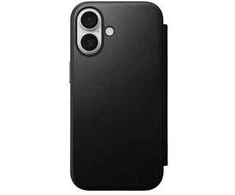 Dėklas Nomad Modern Leather Folio, juodas - iPhone 16