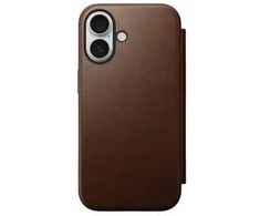 Nomad modernus odinis dėklas, rudas – iPhone 16