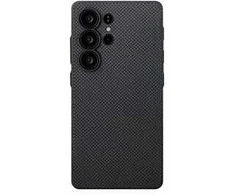 Dėklas Pitaka PIN Button Case, Juodas/Pilkas Plain - Samsung Galaxy S25 Ultra