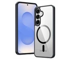SWISSTEN skaidrus želė MagStick metalinis dėklas, skirtas Samsung Galaxy S26 5G, juodas