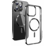 Dėklas Swissten Clear Jelly Magstick Metallic iPhone 14 Juodas