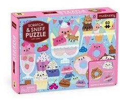 Dėlionė Bookshop Cat Cafe 60 Piece Scratch &amp; Sniff Puzzle