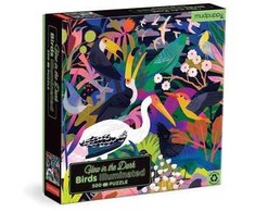Dėlionė Bookshop Birds Illuminated 500 Piece Glow in the Dark Puzzle