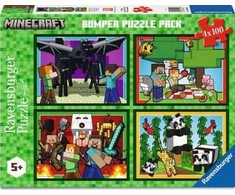 Ravensburger dėlionė 400 vienetų Minecraft Adventures 4x100