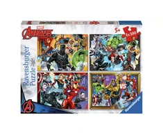 Ravensburger Dėlionė 4x100vnt. - Avengers