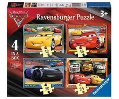 Ravensburger 4 dėlionės „Disney Pixar Ratai 3“, 12–24 det., nuo 3 m.