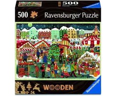 Ravensburger Medinė dėlionė 500 detalių Kalėdų mugė