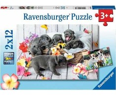 Ravensburger 2 dėlionės „Mieli pūkuočiai“, 2×12 det., nuo 3 m.