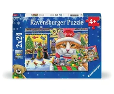 Ravensburger Dėlionė 2x24 vnt. - Kalėdiniai kačiukai