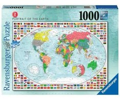 Ravensburger dėlionė „Žemės portretas. Pasaulio žemėlapis“, 1000 det.