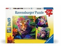 Ravensburger Dėlionė 3x49 vnt. - Džiunglių vaikai
